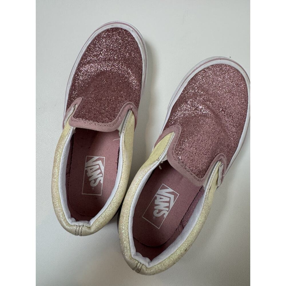 Vans Classic Slip On Kids Girls Pink Glitter Size 13.5 Sneakers Skate Shoe - Picture 8 of 8